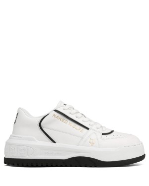 Naked Wolfe Cara Læder Sneakers Dame Hvide | ZLW4045ZJ