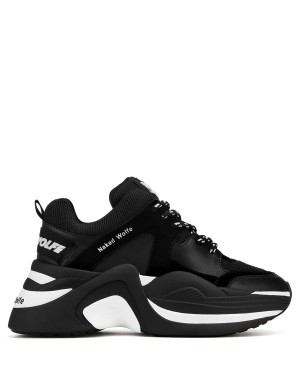 Naked Wolfe Track Sneakers Dame Sort Hvide | XRX6529EO