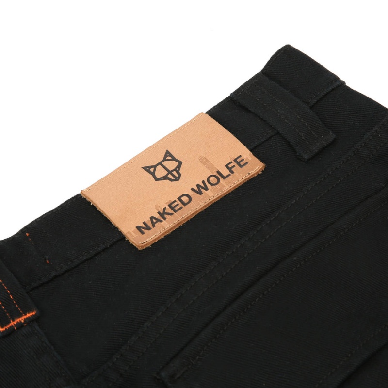 Naked Wolfe Baggy Pocket Cargo Logo Bukser Herre Sort | DBV2866ON