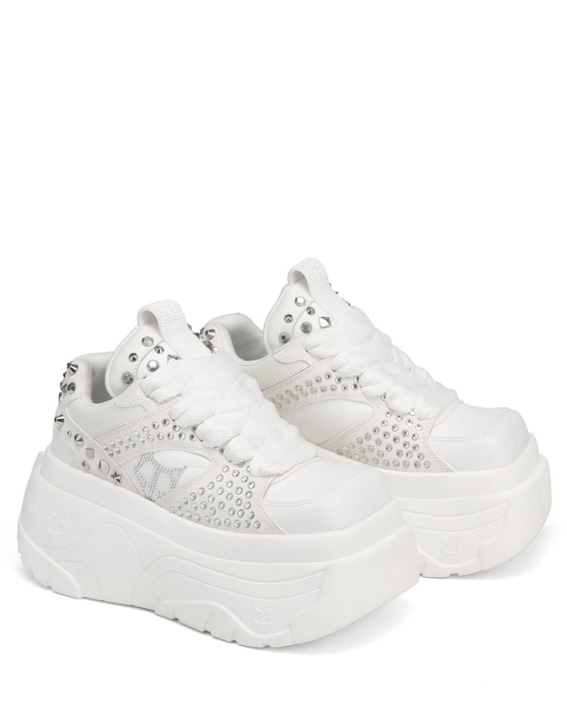 Naked Wolfe Fantasy Diamonds Sneakers Dame Hvide | DSW7351SR