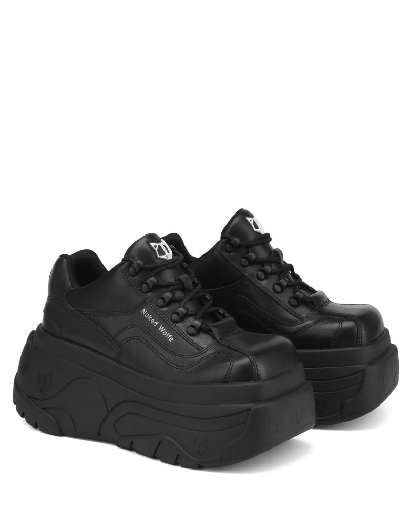 Naked Wolfe Satisfy Læder Sneakers Dame Sort | ACR7770AV