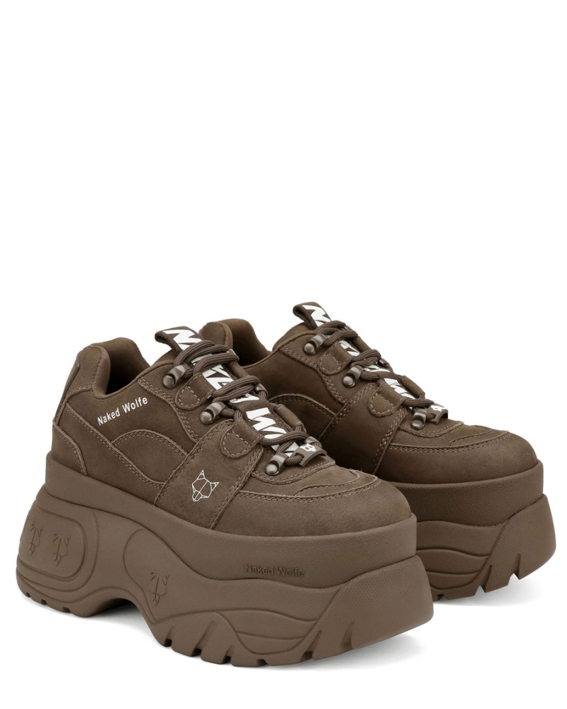 Naked Wolfe Sinner Sneakers Dame Chokolade | BTZ3435KZ