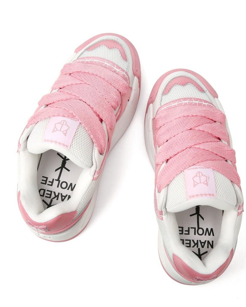 Naked Wolfe Slider Baby Sneakers Dame Lyserød Hvide | ZXK7869ES