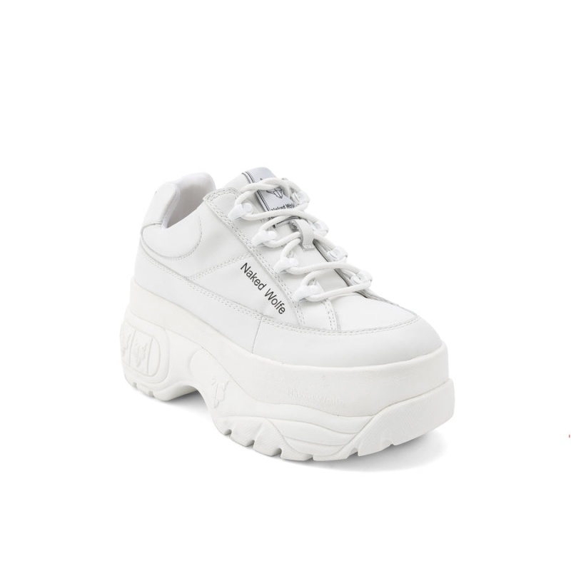 Naked Wolfe Sports Læder Sneakers Dame Hvide | ITL379IM