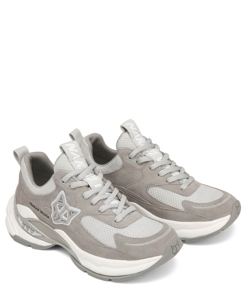 Naked Wolfe Super Ruskind Sneakers Dame Grå | GXD9551EL