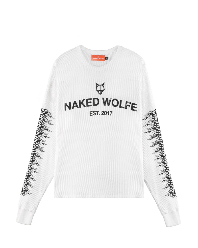 Naked Wolfe Thermal Sweatshirts Herre Hvide | JMY3374YD