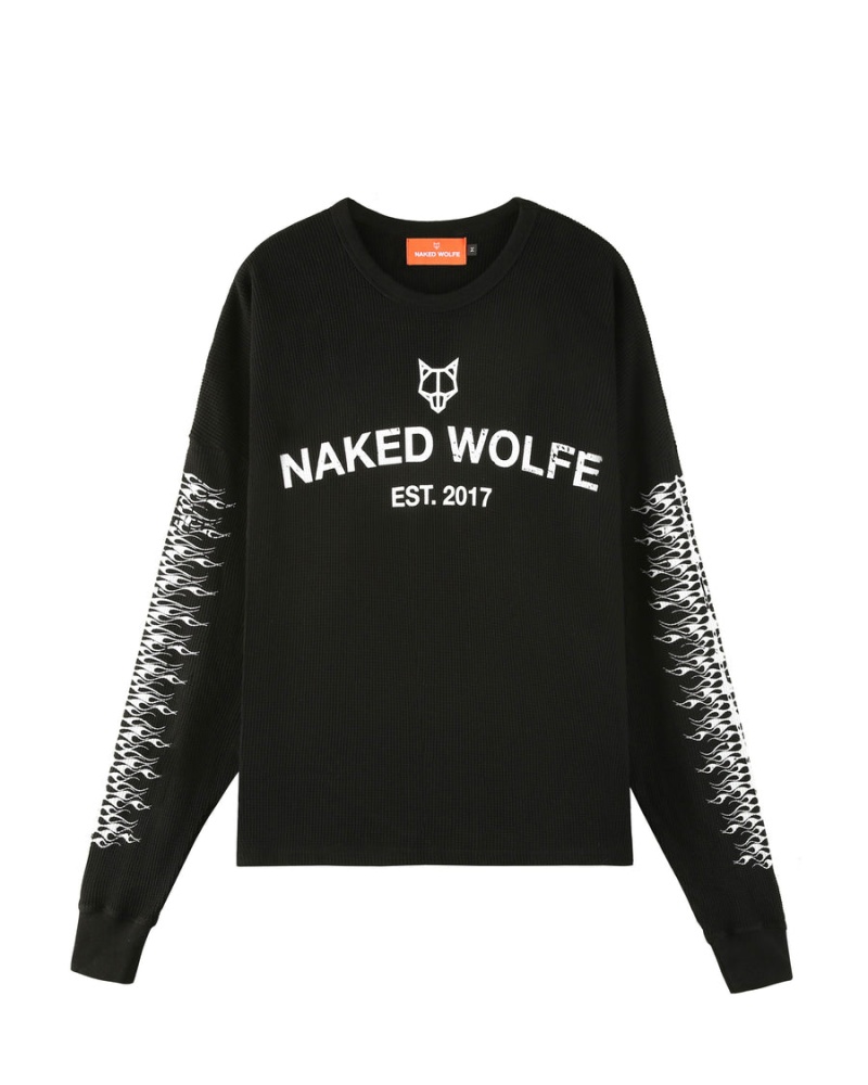 Naked Wolfe Thermal Sweatshirts Herre Sort | ZNS2331SG