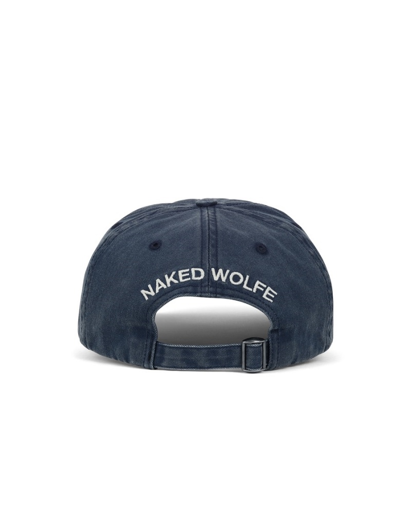 Naked Wolfe Washed Baseball Kasketter Herre Blå | YTQ3214NC