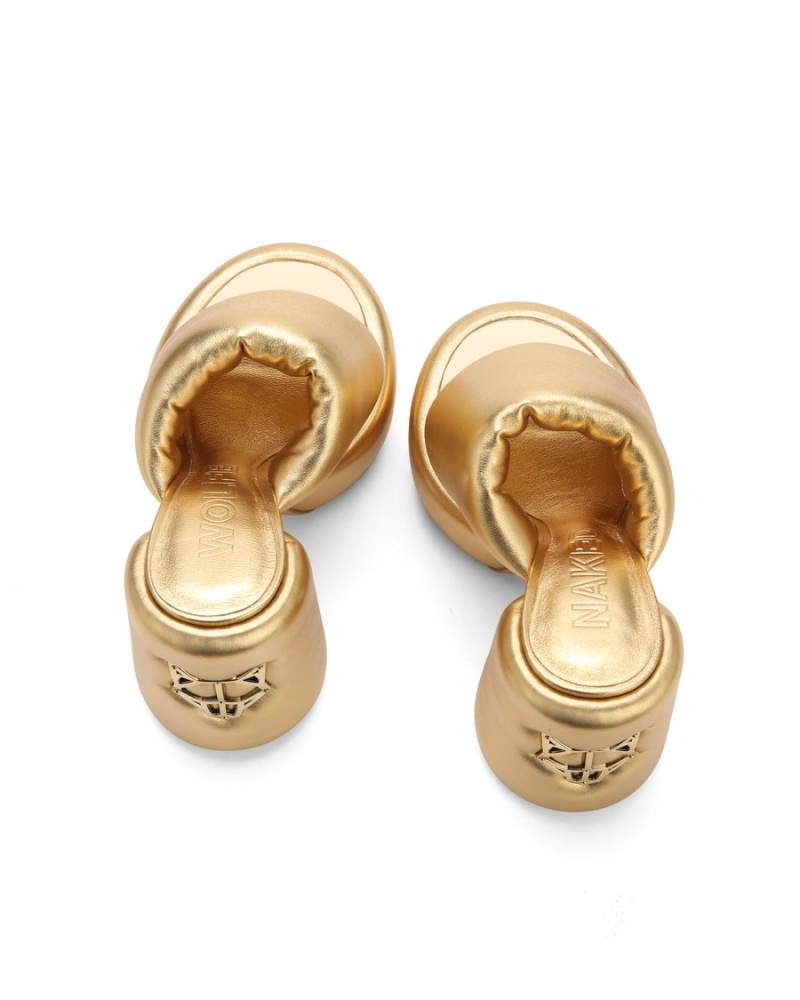 Naked Wolfe Wow Sandaler med Hæl Dame Guld | COJ38YQ